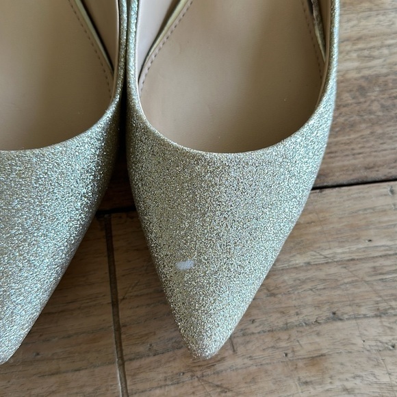 Jewel Bagley MISCHKA sparkly gold kitten heels size 9 - Picture 4 of 10